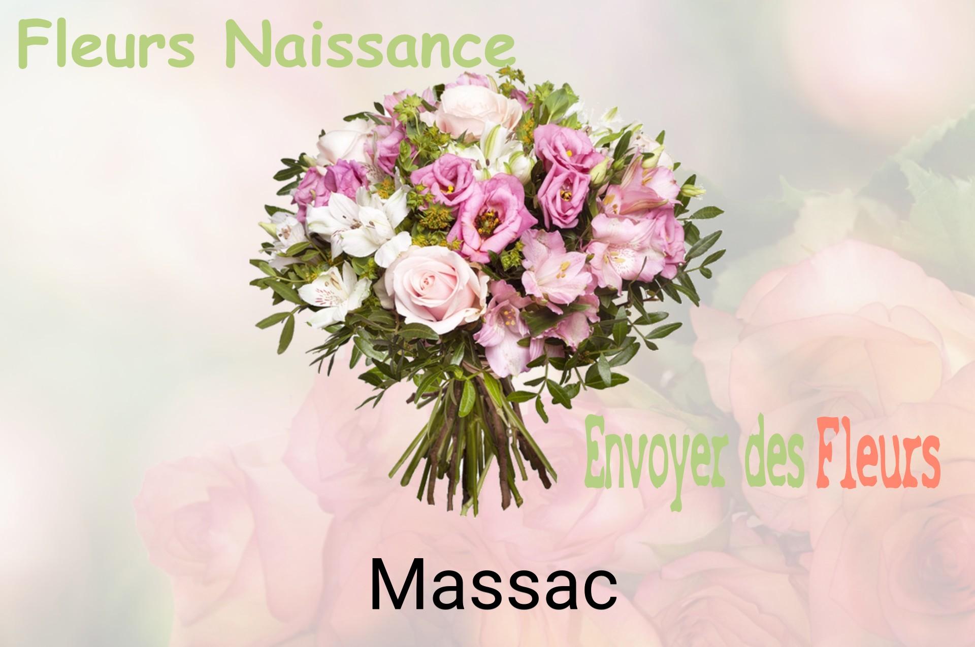 Bouquet de fleurs de naissance livré à Massac