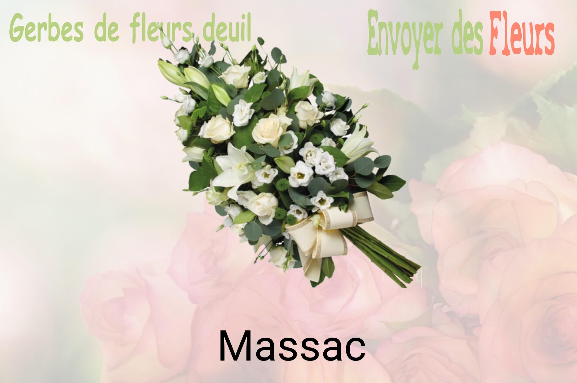 Gerbe de fleurs de deuil livrée à Massac